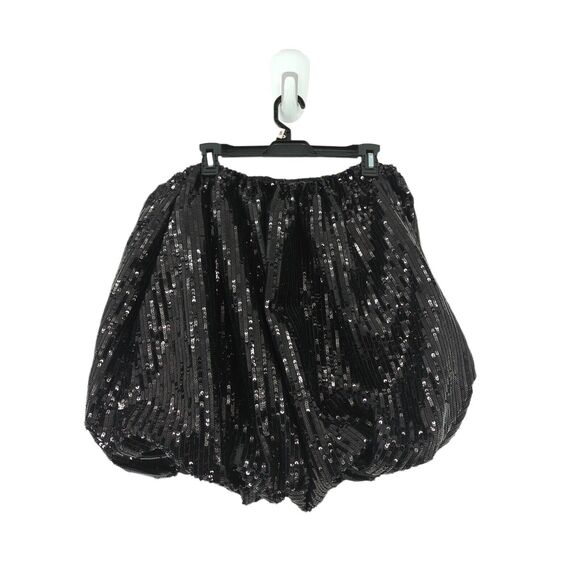 Nichole Lynel Women M Holiday Glam Skirt Black Sequins Bubble Mini Party NEW - Picture 5 of 5